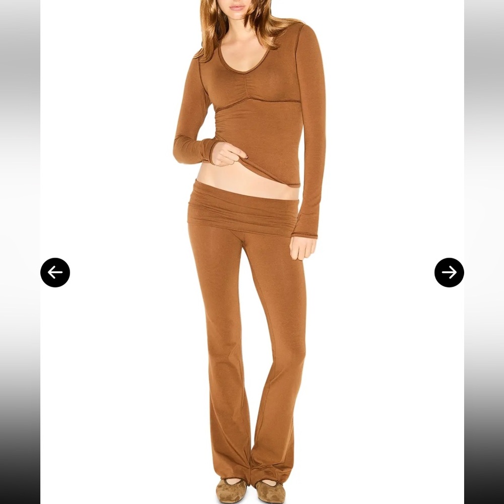 SKIMS NWT Cotton Jersey Foldover Pant - Chai